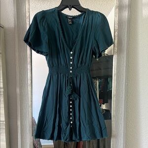 Forever 21 Teal Lace-Trim Top